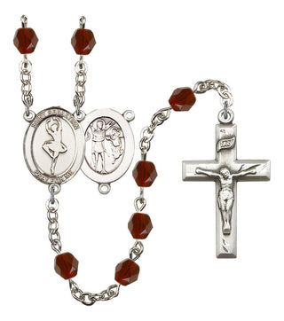 Saint Sebastian and Dance Rosary with Garnet Beads