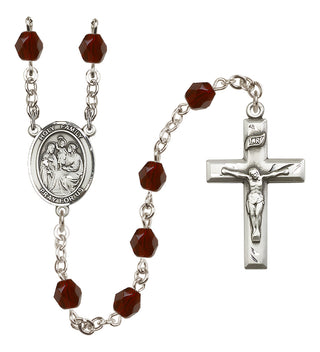 Silver-Plated 6mm Holy Family  Engraved Catholic Rosaries