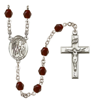 Silver Plated 6mm Fire Polished Saint Polycarp of Smyrna Rosary in Garnet
