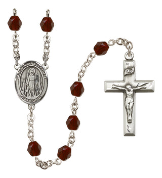 Silver Plated 6mm Fire Polished Saint Juliana of Cumae Rosary in Garnet