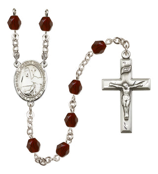 Silver-Plated 6mm Saint Jeanne Chezard de Matel  Engraved Catholic Rosaries