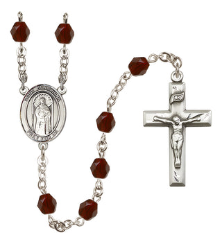 Silver-Plated 6mm Saint Seraphina  Engraved Catholic Rosaries