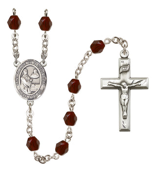 Silver-Plated 6mm Saint Claude de la Colombiere  Engraved Catholic Rosaries
