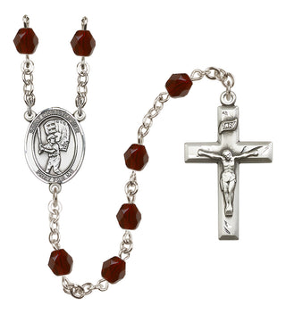 Silver-Plated 6mm Saint Christopher/Baseball Rosary