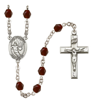 Silver-Plated 6mm Saint Sebastian/Basketball Rosary