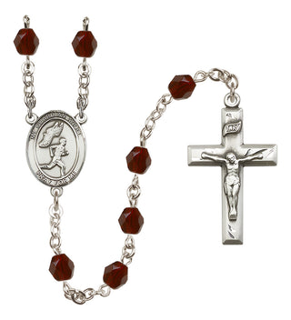 Silver-Plated 6mm Guardian Angel/Track&Field-Men Rosary