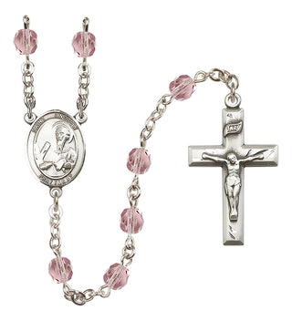 Silver-Plated 6mm Saint Andrew the Apostle  Engraved Catholic Rosaries