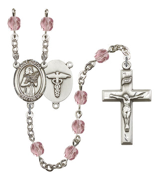 Saint Agatha and Nurse Rosary with Light Amethyst Beads