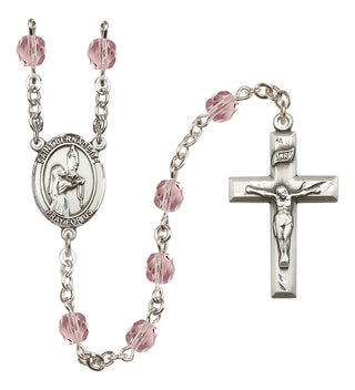 Silver-Plated 6mm Saint Bernadette  Engraved Catholic Rosaries