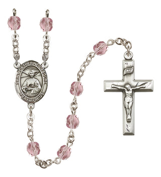 Silver-Plated 6mm Saint Catherine Laboure  Engraved Catholic Rosaries