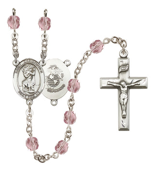 Silver-Plated 6mm Saint Christopher / Marines Rosary