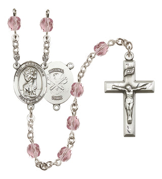 Silver-Plated 6mm Saint Christopher / Nat'l Guard Rosary