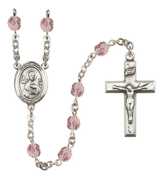 Silver-Plated 6mm Saint John the Apostle  Engraved Catholic Rosaries
