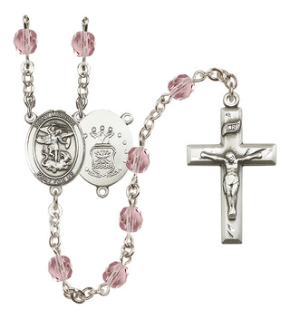 Silver-Plated 6mm Saint Michael / Air Force Rosary