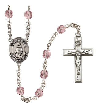 Silver Plated 6mm Fire Polished San Peregrino Rosary in Light Amethyst
