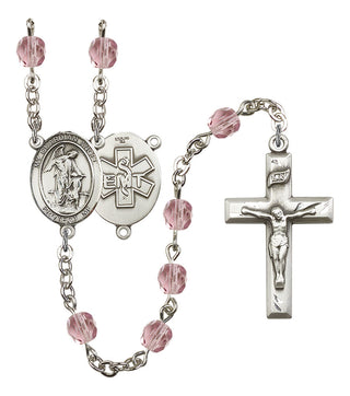 Guardian Angel and EMT Rosary with Light Amethyst Beads