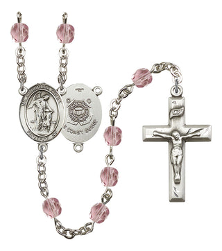Guardian Angel and Coast Guard Rosary with Light Amethyst Beads