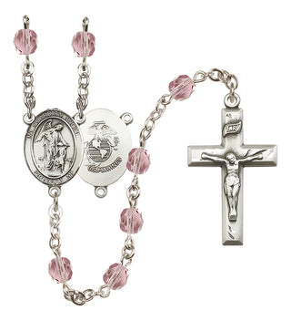 Silver-Plated 6mm Guardian Angel / Marine Corp Rosary