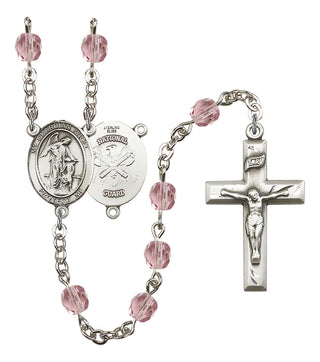 Guardian Angel and Nat'l Guard Rosary with Light Amethyst Beads