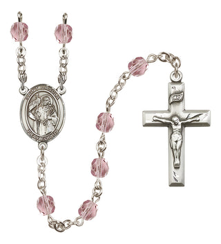 Silver-Plated 6mm Saint Ursula  Engraved Catholic Rosaries