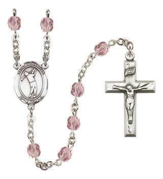 Silver-Plated 6mm Saint Sebastian/Golf Rosary