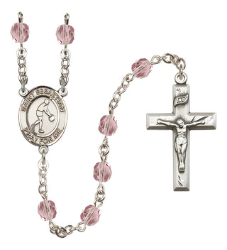 Silver-Plated 6mm Saint Sebastian/Basketball Rosary