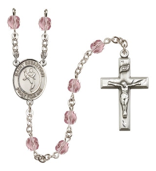 Silver-Plated 6mm Saint Sebastian/Martial Arts Rosary