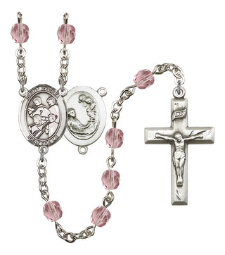 Saint Cecilia and Marching Band Rosary with Light Amethyst Beads