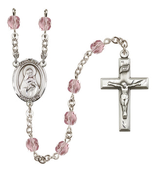Silver-Plated 6mm Saint Rita / Baseball Rosary