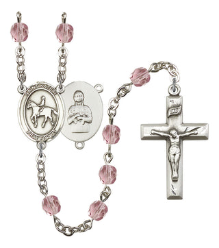 Saint Kateri and Equestrian Rosary with Light Amethyst Beads