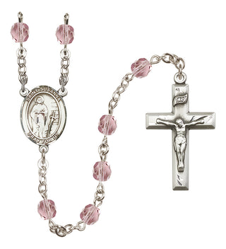 Silver-Plated 6mm Saint Susanna  Engraved Catholic Rosaries