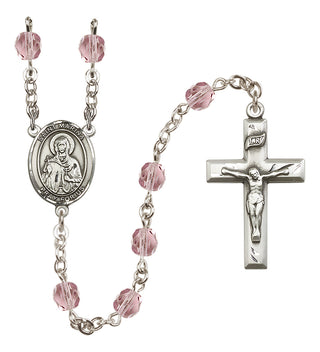 Silver-Plated 6mm Saint Marina  Engraved Catholic Rosaries