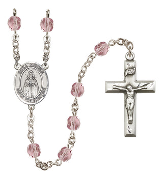 Silver-Plated 6mm Our Lady Rosa Mystica  Engraved Catholic Rosaries