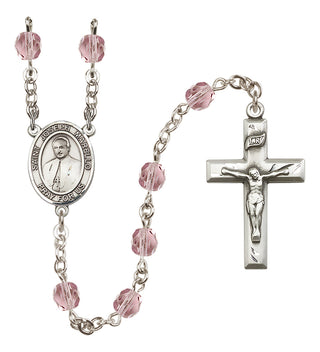 Silver-Plated 6mm Saint Joseph Marello  Engraved Catholic Rosaries