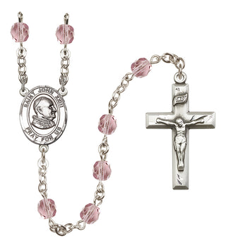 Silver-Plated 6mm Saint John Xxiii  Engraved Catholic Rosaries