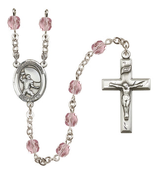Silver-Plated 6mm Saint Christopher / Football Rosary