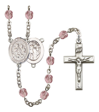 Saint Sebastian and Choir Rosary with Light Amethyst Beads