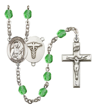 Saint Camillus of Lellis and Nurse Rosary with Peridot Beads