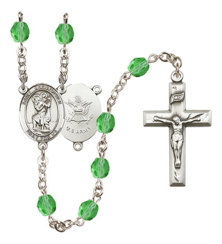 Silver-Plated 6mm Saint Christopher / Army Rosary