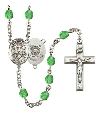 Saint George and Coast Guard Rosary with Peridot Beads