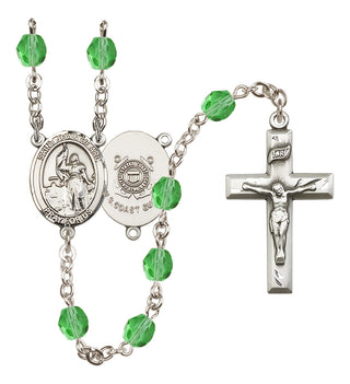 Silver-Plated 6mm Saint Joan of Arc /Coast Guard Rosary