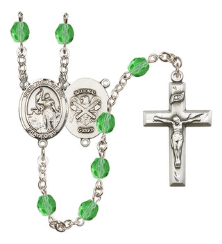 Silver-Plated 6mm Saint Joan of Arc / Nat'l Guard Rosary
