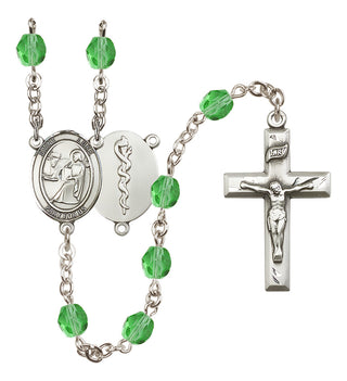 Silver-Plated 6mm Saint Luke the Apostle / Doctor Rosary