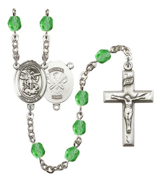 Saint Michael and Nat'l Guard Rosary with Peridot Beads