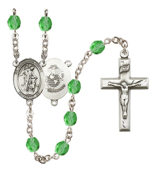 Silver-Plated 6mm Guardian Angel / Marine Corp Rosary