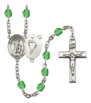 Guardian Angel and Paratrooper Rosary with Peridot Beads
