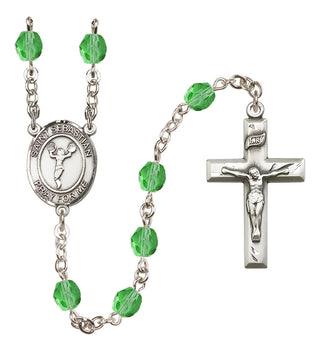 Silver-Plated 6mm Saint Sebastian/Cheerleading Rosary