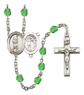 Saint Sebastian and Lacrosse Rosary with Peridot Beads