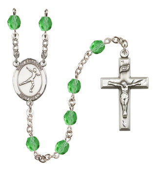 Silver-Plated 6mm Saint Sebastian/Figure Skating Rosary