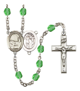 Saint Sebastian and Fishing Rosary with Peridot Beads